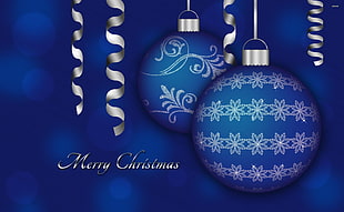 blue and white Merry Christmas sign
