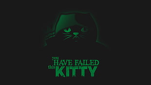you have failed this kitty text on black background, quote