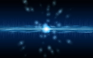 blue and black artwork HD wallpaper