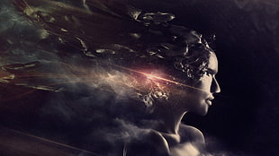 profile of woman illustration HD wallpaper