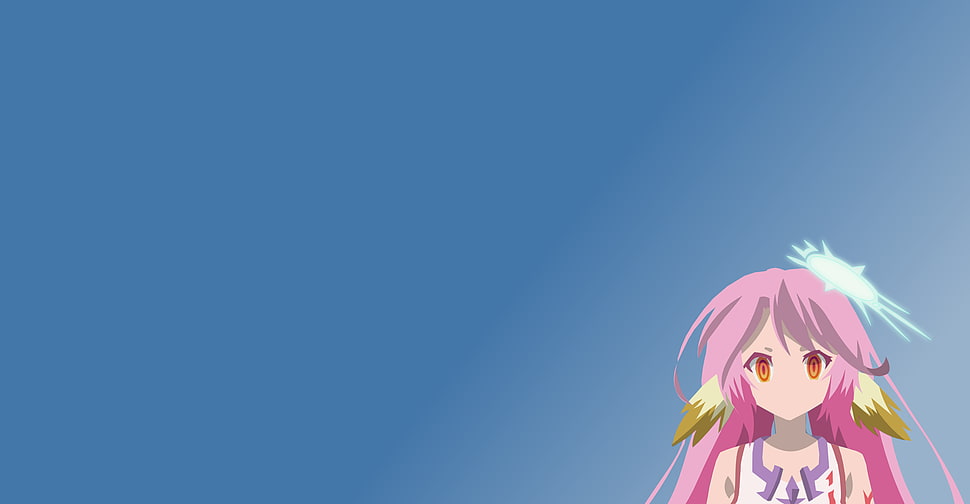 female pink-haired anime character illustration, No Game No Life, Jibril, anime, anime girls HD wallpaper