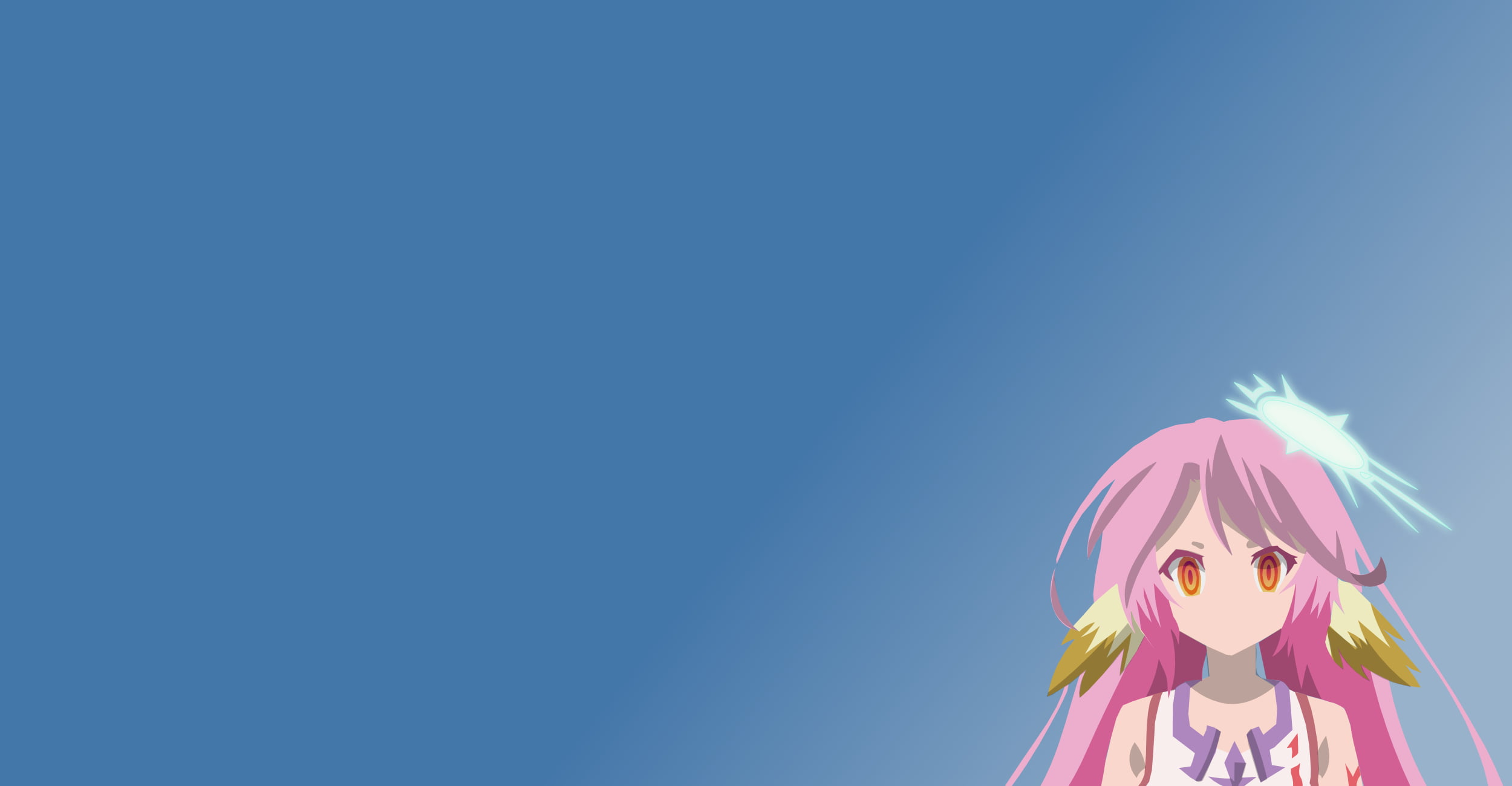 female pink-haired anime character illustration, No Game No Life, Jibril, anime, anime girls
