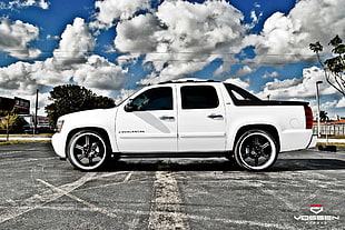 white Ford F-150 crew cab pickup truck, car, pickup trucks, Chevrolet Avalanche, Chevrolet HD wallpaper