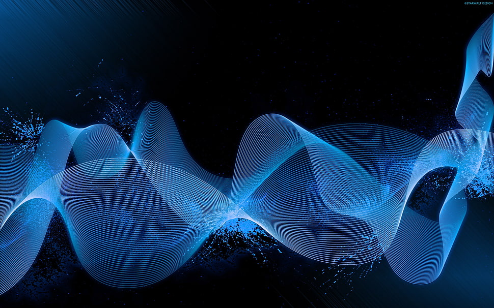 blue and black wallpaper HD wallpaper