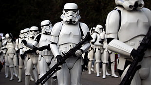 Star Wars Stormtroopers holding rifles