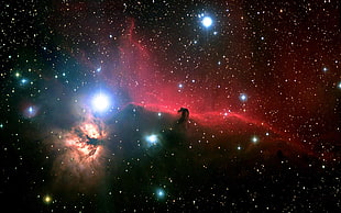 red nebula, space, nebula, stars, Horsehead Nebula