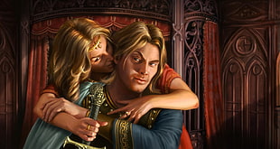portrait of blonde haired man and woman