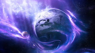 space field wallpaper, space, planet, space art, colorful HD wallpaper