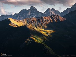 aerial photography of green and brown mountains, landscape, National Geographic, mountains, nature