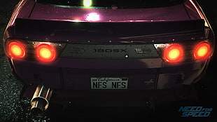 four red taillights, anime, Need for Speed, racing, car