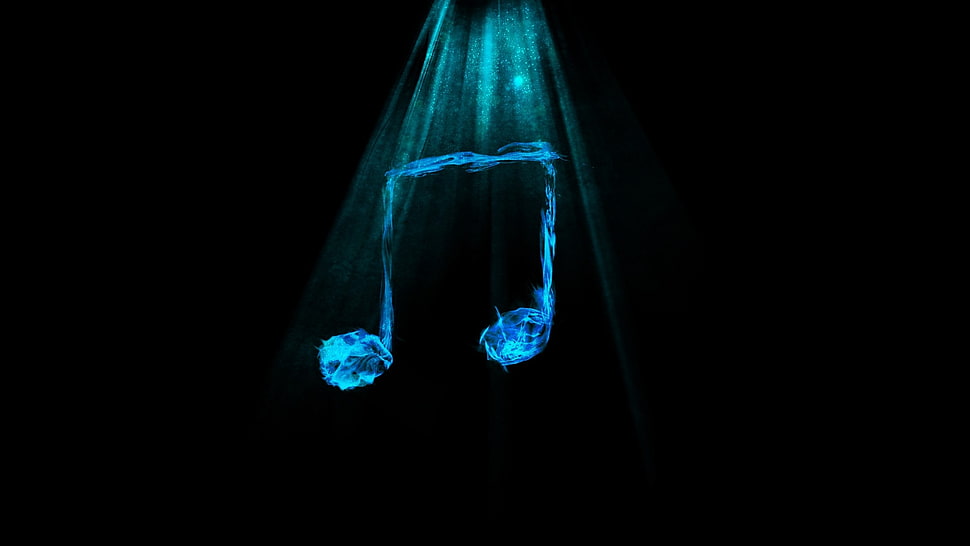 two blue musical notes HD wallpaper