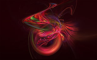 pink and red abstract beta fish digital wallpaper