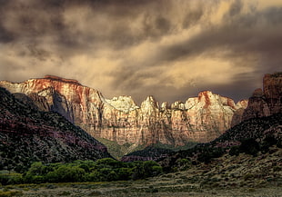 landscape image of white mountain HD wallpaper