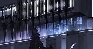 female character wallpaper, anime boys, castle, window, building