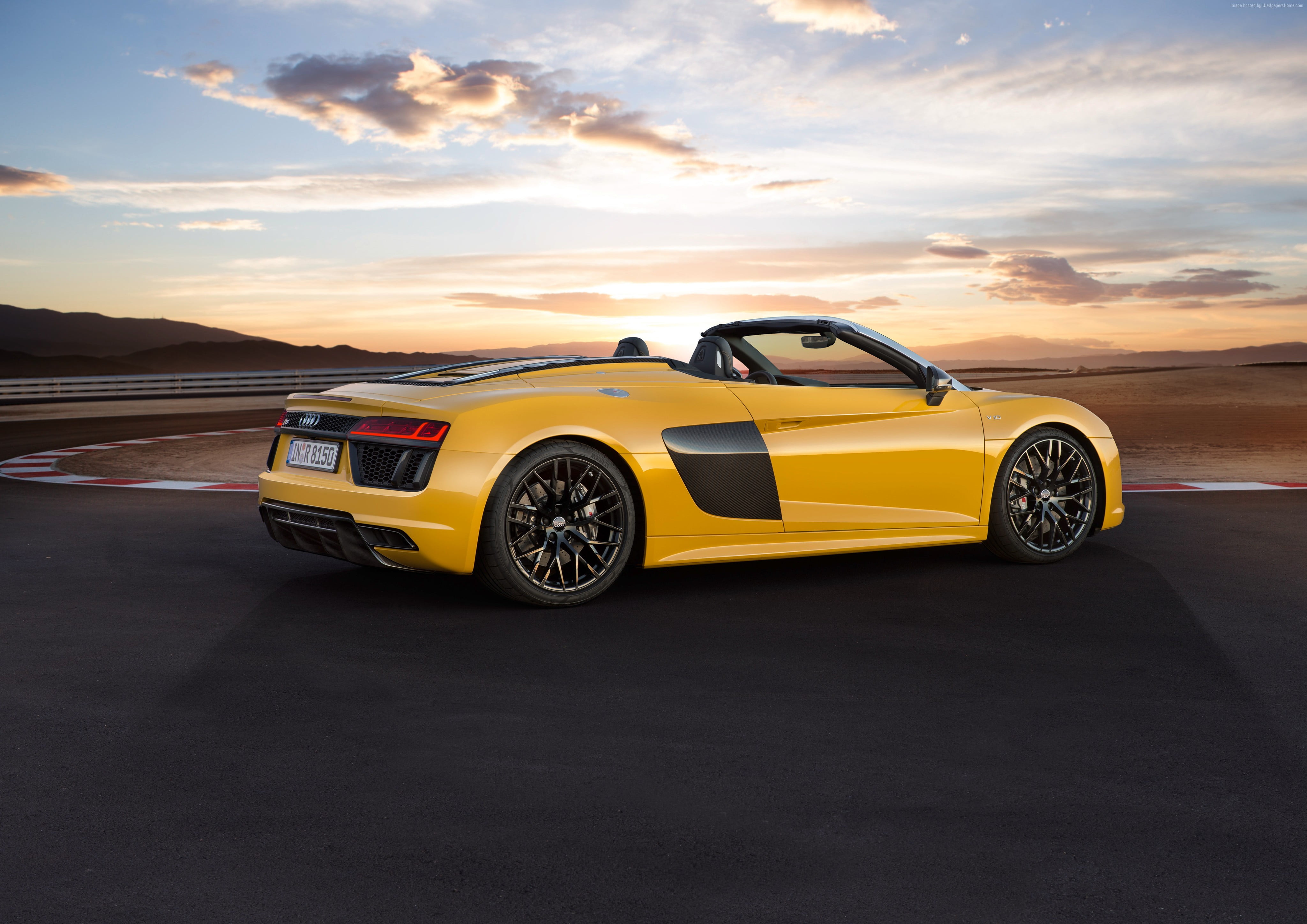 yellow Audi R8 convertible coupe
