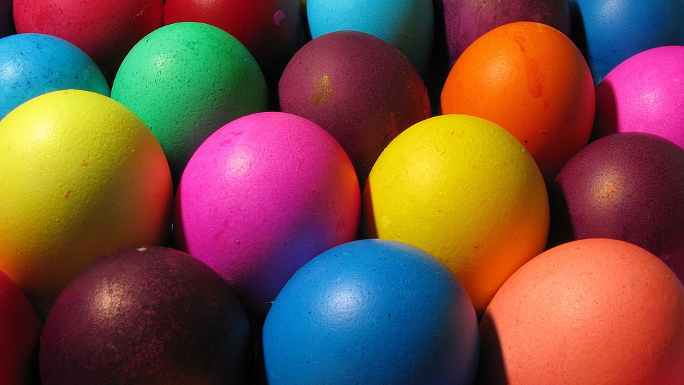 multicolored eggs HD wallpaper