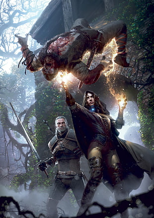 The Witchers Wild Hunt wallpaper, The Witcher 3: Wild Hunt, video games, Geralt of Rivia, Yennefer of Vengerberg HD wallpaper