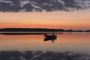 silhouette photo of boat on body of water, finland HD wallpaper