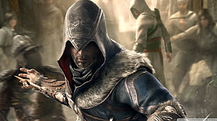 Assassin's Greed wallpaper, Assassin's Creed, video games, Ezio Auditore da Firenze, Assassin's Creed: Brotherhood HD wallpaper