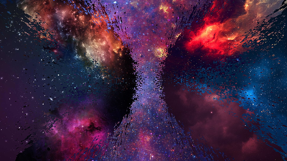 blue, red, and brown background HD wallpaper