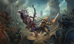 World of Warcraft digital art, Anduin Wrynn, Blizzard Entertainment, Sylvanas Windrunner, World of Warcraft: Battle for Azeroth HD wallpaper