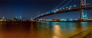 gray bridge, bridge, evening HD wallpaper