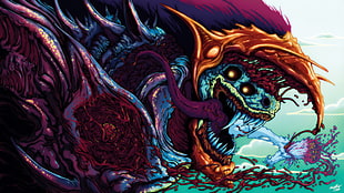 monster illustration, Hyperbeast, Brock Hofer, creature, colorful HD wallpaper