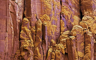 brown rock, rock, nature, cliff, rock formation HD wallpaper