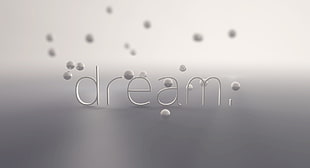 greyscale photo of dream text
