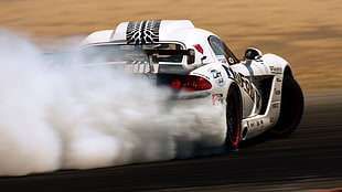 white and black racing car, car, muscle cars, Dodge Viper