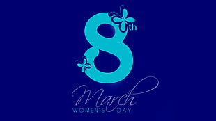 blue March 8th Women's Day logo HD wallpaper