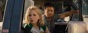 Chris Evan and girl inside vehicle movie scene