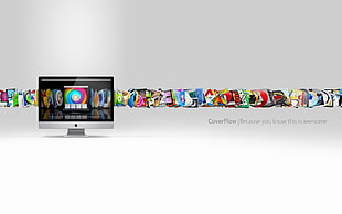 silver iMac on white top