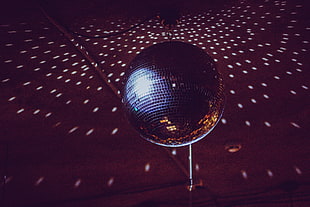 round black disco ball HD wallpaper