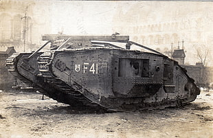 black battle tank, military, British, tank, World War I