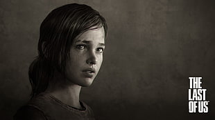 The Last of Us digital wallpaper, video games, The Last of Us, Ellie, monochrome