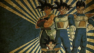 Dragon Ball Goku, Trunks, Goten, and Bardock HD wallpaper