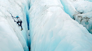 snow mountain, sports, climbing, ice HD wallpaper