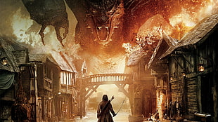 video game digital wallpaper, Smaug, The Hobbit: The Desolation of Smaug, movies
