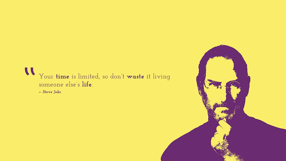 Steve Jobs illustration with quote letter HD wallpaper