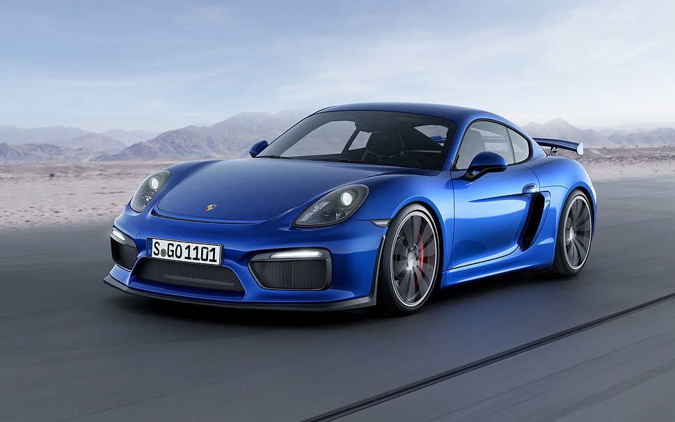 blue sports coupe, Porsche, Porsche Cayman GT4, Porsche  Cayman, blue cars HD wallpaper