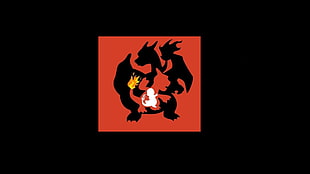 black and orange dragon logo illustration, Pokémon, Charmander, Charmeleon, Charizard