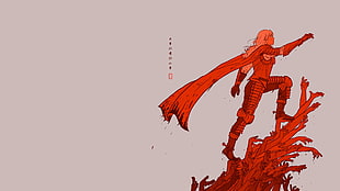 man wearing red cape illustration, anime, Berserk, manga