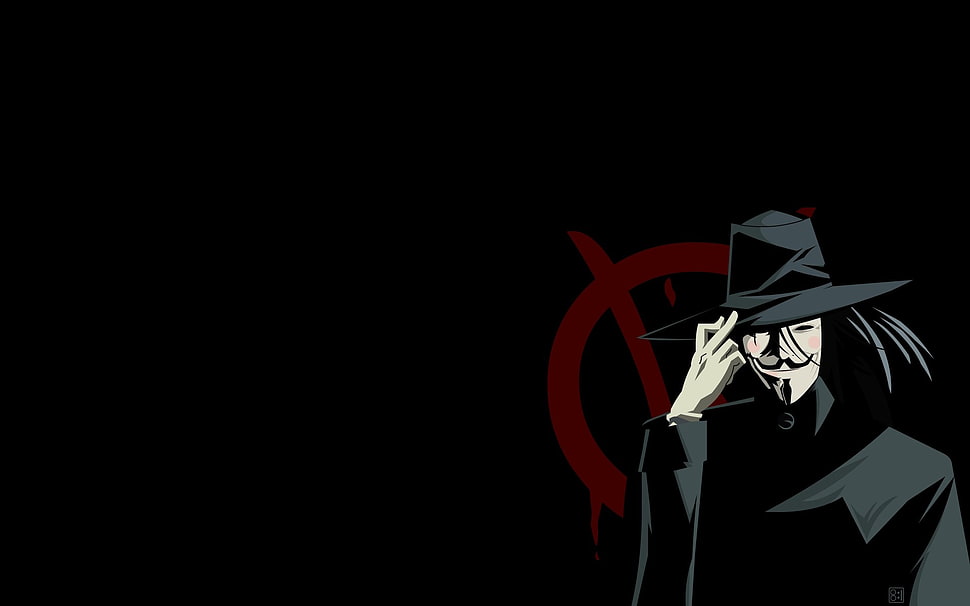illustration of man, V for Vendetta, V HD wallpaper