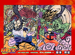Naruto Shippuden painting, Naruto Shippuuden, Uzumaki Naruto, Uchiha Sasuke HD wallpaper