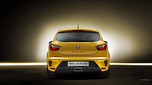 yellow hatchback, Seat Ibiza, car, concept cars, yellow cars
