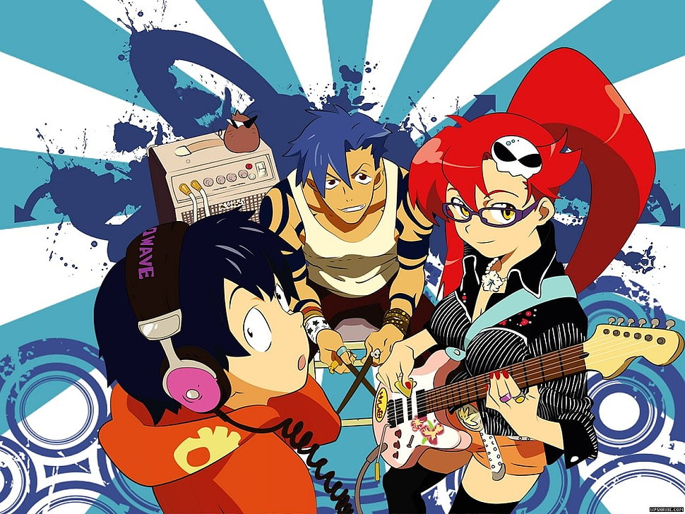 three anime characters HD wallpaper