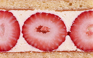 closeup photo of red sliced fruit