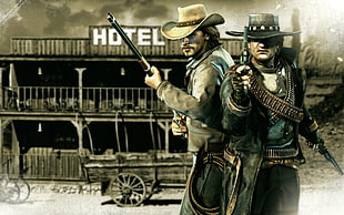 two cowboys print poster HD wallpaper
