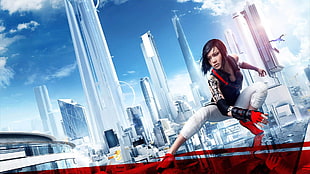 female short-haired anime character wallpaper, Mirror's Edge, Mirror's Edge Catalyst, video games, Faith Connors HD wallpaper